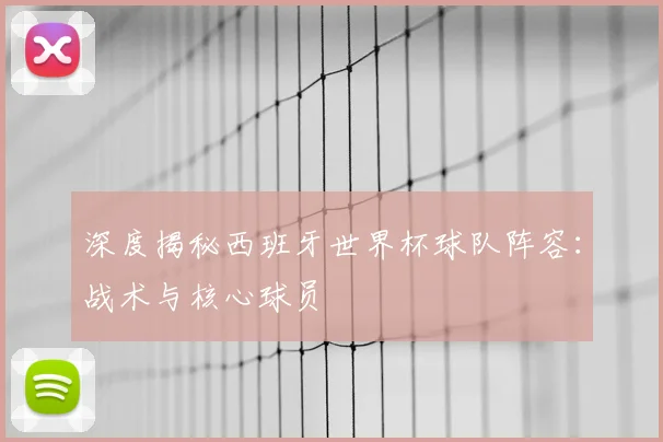 深度揭秘西班牙世界杯球队阵容:战术与核心球员